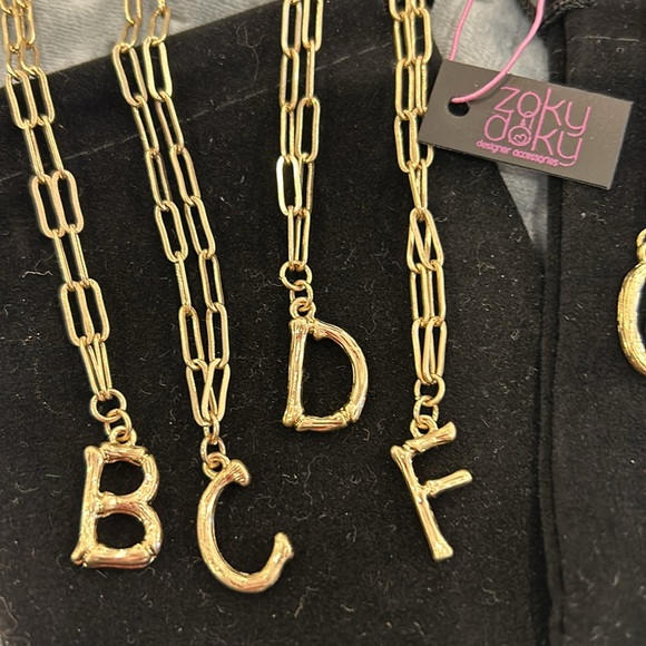 Bamboo Initial Letter Open Link Necklace-NWT-Boutique - Picture 3 of 8